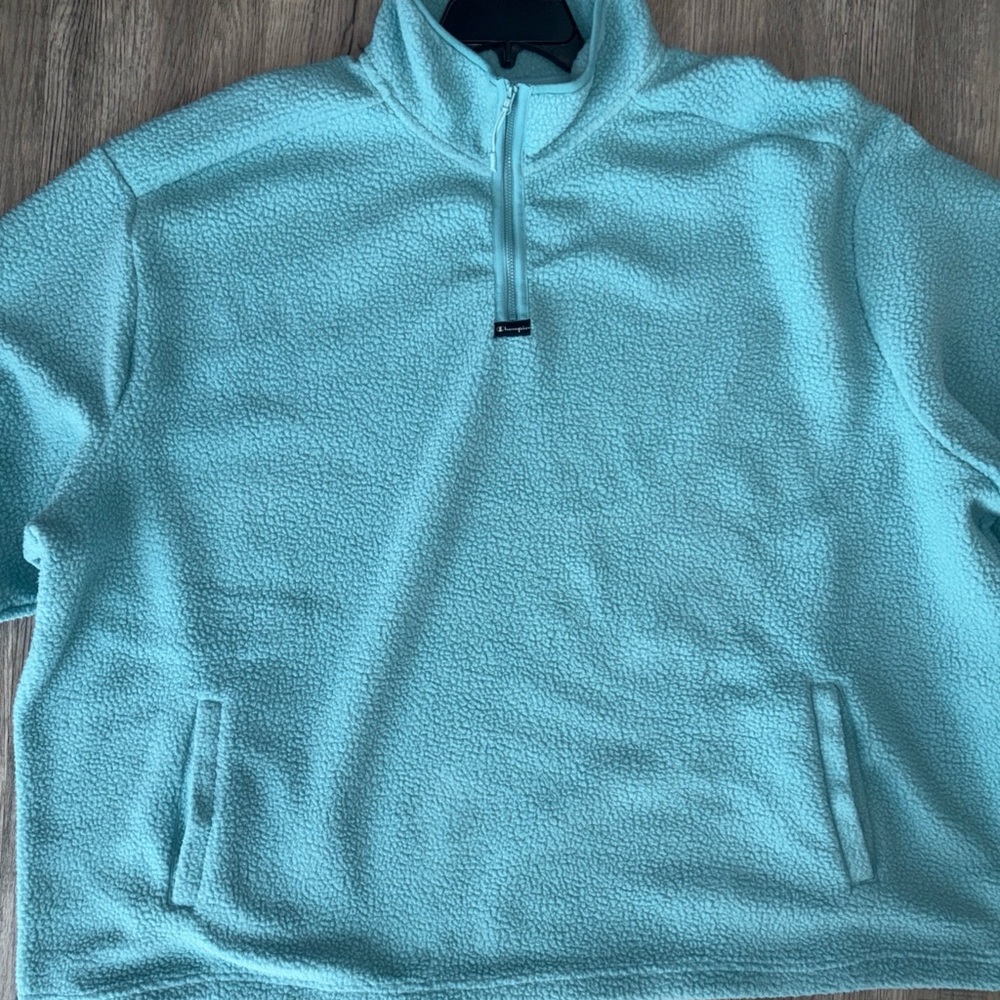 Champion Men's Micro Fleece 1/4 Zip Pullover Milky Way Blue NWT - Picture 12 of 15